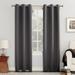 Sun Zero-Sun Zero Hayden Energy Saving Blackout Grommet Curtain Panel Single Panel40x84-Charcoal