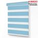 Keego Dual Layer Roller Window Blind Light Filtering Zebra Window Blind Cordless Customizable Sky Blue Case Sky Blue Fabric 26.5 w x 76.0 h