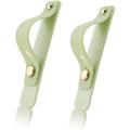 2pcs Portable Telescopic Finger Strap Bracket Universal Silicone Phone Holder with Expanding Stand Stick-on Cell Phone Grip Holder with Stretching Loops for iPhone Android Smartphone (Matcha Green)