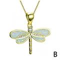 Dragonfly Necklace Pendant Choker For Women Girls White Gold Blue Silver U3R1