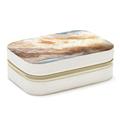 Marble Velvet Portable Storage Box with Removable Compartment: Gift-Ready Organizer for Bracelets Necklace and Jewelry