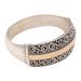 'Balinese 18k Gold-Accented Band Ring with Spiral Motifs'