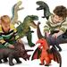 6 Piece Jumbo Dinosaur Toys for Kids and Toddlers Jurassic World Blue Dinosaur T-Rex Triceratops Large Soft Dinosaur Toys Set for Dinosaur Lovers - Perfect Dinosaur Party Favors Birthday G