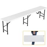 YRLLENSDAN Portable Plastic Folding Bench 6 Feet for Outdoors Picnic Party Camping Dining Folding Bench with Carrying Handle Outdoor Bench Garden Bench 1 Pack