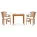 vidaXL Solid Teak Wood Garden Dining Set Chair 3/5 Piece with/without Cushion