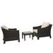 Noble House Antibes Outdoor 3 Piece Chat Set in Multi-Brown/Beige Cushions