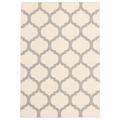 Chaudhary Living 4.5 x 6.5 Gray and Off White Moroccan Rectangular Outdoor Area Throw Rug