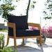 Modway Brisbane Modern Fabric/Teak Wood Outdoor Armchair in Navy/Natural