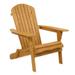 Tcbosik Folding Wooden Lounger Chair Garden Adirondack Chair Sandy Brown