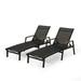 Christopher Knight Home Oxton Outdoor Aluminum Chaise Lounge (Set of 2) by Black Mesh