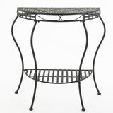 Metal Console Table - Outdoor Half Moon Table for Patio or Front Proch