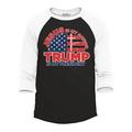 Shop4Ever Men s Jesus is My Savior Trump is My President Raglan Baseball Shirt X-Small Black/White
