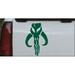 Star Wars Mandalorian Skull Boba Fett Car or Truck Window Laptop Decal Sticker Dark Green 8in X 5.4in