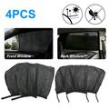 4pcs Car Window Sunshade Car Side Front Rear Window Sun Shade Breathable Mesh Cover Heat Shield Car Visor with UV Rays Protection Car Mosquito Net for Baby Kids Adult 43 x35