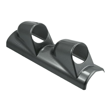 Unique Bargains Carbon Fiber Pattern Gauge Mount Gauge Bracket Holder 52mm Dual Hole Heavy Type Gauge Holder Left
