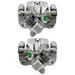 AutoShack Rear New Brake Calipers Assembly with Bracket Set of 2 Driver and Passenger Side Replacement for 2006-2015 Honda Civic 2006-2010 2011 Acura CSX 2013-2018 ILX 1.3L 1.5L 1.8L 2.0L 2.4L FWD