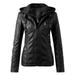 HSMQHJWE Sweater Jacket For Women Quilted Vest Juniors Women S Belt Tops Zip Suit Coat Motorcycle Leather Collar Jacket Stand Slim Women S Coat Womens Jackets Long Length