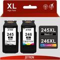 245XL Ink Cartridges for Canon Ink 245 and 246 PG-245XL CL-246XL 243 244 XL PG-243 CL-244 for Canon Pixma MG2522 TS3122 MX492 MX490 MG3022 MG2922 MG2520 Printer(1 Black 1 Tri-Color)