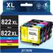 822XL Ink Cartridges for Epson 822 Ink for Epson 822xl Ink Cartridges for Epson WorkForce Pro WF-3820 WF-4820 WF-4830 WF-3823 WF-4833 WF-4834 Printer (Black Cyan Magenta Yellow)