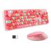 SHARE SUNSHINE Wireless Keyboard Mouse Set 104 Keys 1600DPI for Desktop Laptops(Pink)