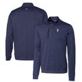 Men's Cutter & Buck Navy Villanova Wildcats Heathered Vault Stealth Quarter-Zip Pullover Top