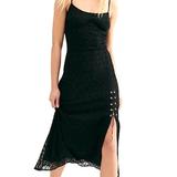 Free People Dresses | Free People Chrie Midi Dress Sz Xs | Color: Black | Size: Xs