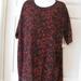 Lularoe Tops | Lularoe Irma Tunic Medium Nwt Black With Dark Red Print Oversized High Low | Color: Black/Red | Size: M