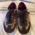 Coach Shoes | Coach Logo Joss Sneaker. Berry/Brown.Size 6.5 Good Condition. | Color: Brown | Size: 6.5