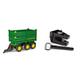 Rolly Toys rollyMulti Trailer John Deere Kipper (Dreiseitenkipper mit Gewindekurbel, Heckkupplung) 125043 Anhänger-Adapter kompatibel mit Peg Perego Traktoren