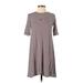 Old Navy Casual Dress - A-Line Crew Neck Short sleeves: Burgundy Print Dresses - Women's Size X-Small