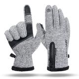 Aptoco Skiing Riding Plush Gloves For Men Winter Warm Gloves Touch Screen Waterproof Anti-Slip Gloves Leather in Gray | 2XL | Wayfair