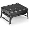 Ccornelus 14 " Portable Barbecue Charcoal Grill w/ Smoker Stainless Steel/Steel in Black/Gray | 9 H x 14 W x 11 D in | Wayfair MB09WYYLD84