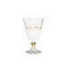 Classic Touch Set Of 6 White Water Glasses w/ Gold Trim & Clear Stem Glass in White/Yellow | 5.75 H x 3.5 W in | Wayfair CWG3310WW