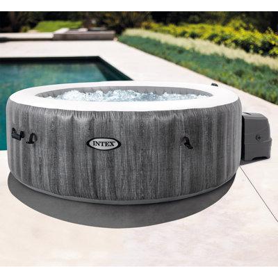 Intex Purespa Plus Inflatable Bubble Jet Hot Tub & Replacement Filters (8 Pack) Plastic in Gray | 28 H x 85 W x 85 D in | Wayfair