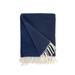 Pom Pom At Home Billie 100% Cotton Throw in Gray/Blue | 70 H x 50 W in | Wayfair NP-2000-NV-57