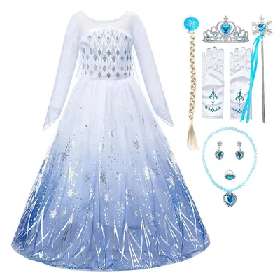 Costume de princesse Elsa pour filles reine des neiges 2 Anna Elsa robe de cosplay de carnaval