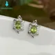 Boucles d'oreilles à tige en argent regardé 100% pour femme péridot naturel authentique tortue