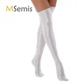 Bas brillants pour femmes chaussettes extensibles solides accessoires de costume 1 paire