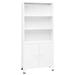 Latitude Run® Bookshelf Bookcase w/ 3 Shelves Decor Cabinet w/ Display Steel in White | 70.9 H x 31.5 W x 12.6 D in | Wayfair