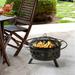 Red Barrel Studio® Chartian 19.4" H x 30.3" W Iron Wood Burning Outdoor Fire Pit w/ Lid Cast Iron in Black/Brown/Gray | Wayfair