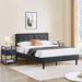 Ebern Designs Mirranda 3-Pieces Bedroom Sets w/ Upholstered Adjustable Bed Frame Upholstered, Wood in Black | 46.9 H x 56.2 W x 82.7 D in | Wayfair