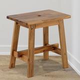 Winston Porter Imauri 18" Tall Solid Wood Stool Wood in Brown | 17.5 H x 16 W x 11.4 D in | Wayfair ECEECEA03B6D4EFDA0EE13C494528E6A