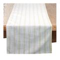 Gracie Oaks Beige-white Modern Striped Linen Blend Table Runner Polyester/Linen in White/Brown | 54 W x 16 D in | Wayfair