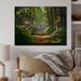 Millwood Pines Bright Green Forest In Morning - Traditional Wood Wall Art Decor - Natural Pine Wood in Brown/Green | 8 H x 12 W x 1 D in | Wayfair