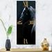 East Urban Home Portrait of Thoroughbred Nonius Stallion Horse II Wall Clock Metal in Black | 28 H x 12 W x 1 D in | Wayfair