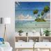 Bay Isle Home™ Corals Island Under Blue Sky - Nautical & Coastal Wood Wall Art - Natural Pine Wood Metal in Blue/Brown/Green | Wayfair