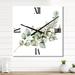 The Holiday Aisle® Effrosyni Christmas Bouquet w/ Eucalyptus Branches Wall Clock Metal in White | 36 H x 36 W x 1 D in | Wayfair