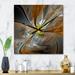 Designart 'Symmetrical Yellow Fractal Flower' Modern wall clock