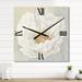 Designart 'White Serene Peony' Traditional wall clock