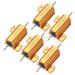 25W 75 Ohm 5% Aluminum Housing Resistor Wirewound Resistor Gold Tone 5 Pcs - Gold Tone